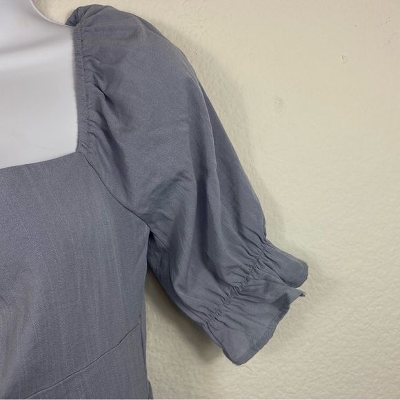 LuLu’s Medium Dress Elsie Dusty Blue‎ Pretty Puff Sleeve Lined - Picture 7 of 13